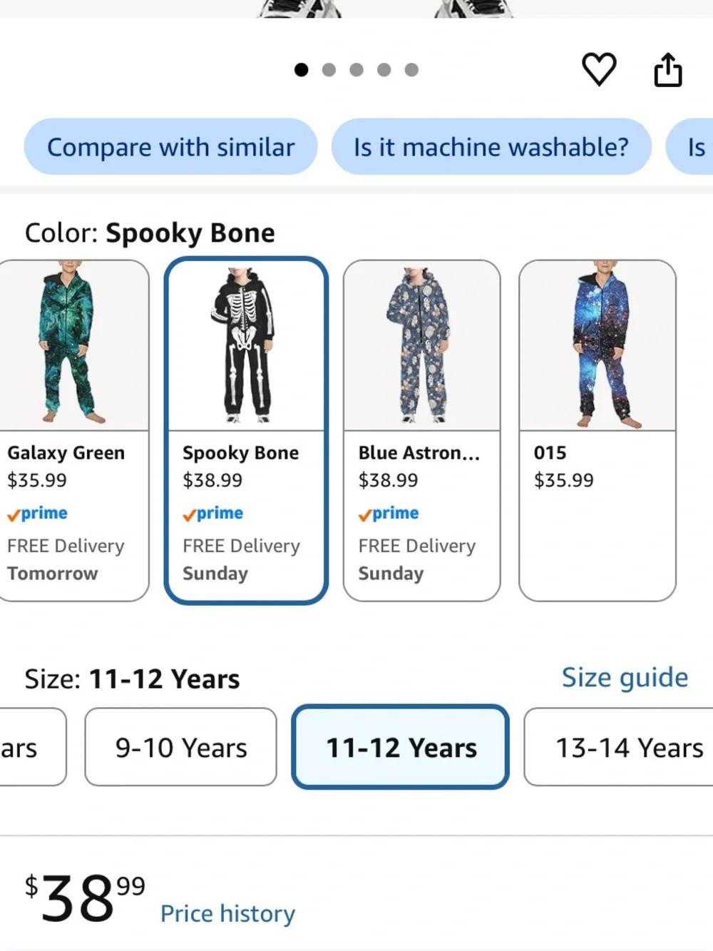 Kids Black Skeleton Onesie with White Bone Print